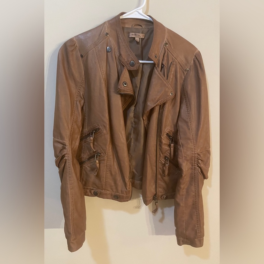 Brown leather jacket